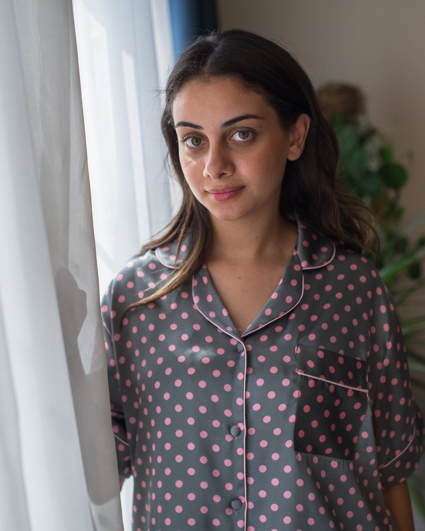 Dot Satin Short Pajama Set