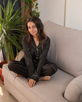 Satin Long-Sleeve Pajama Set