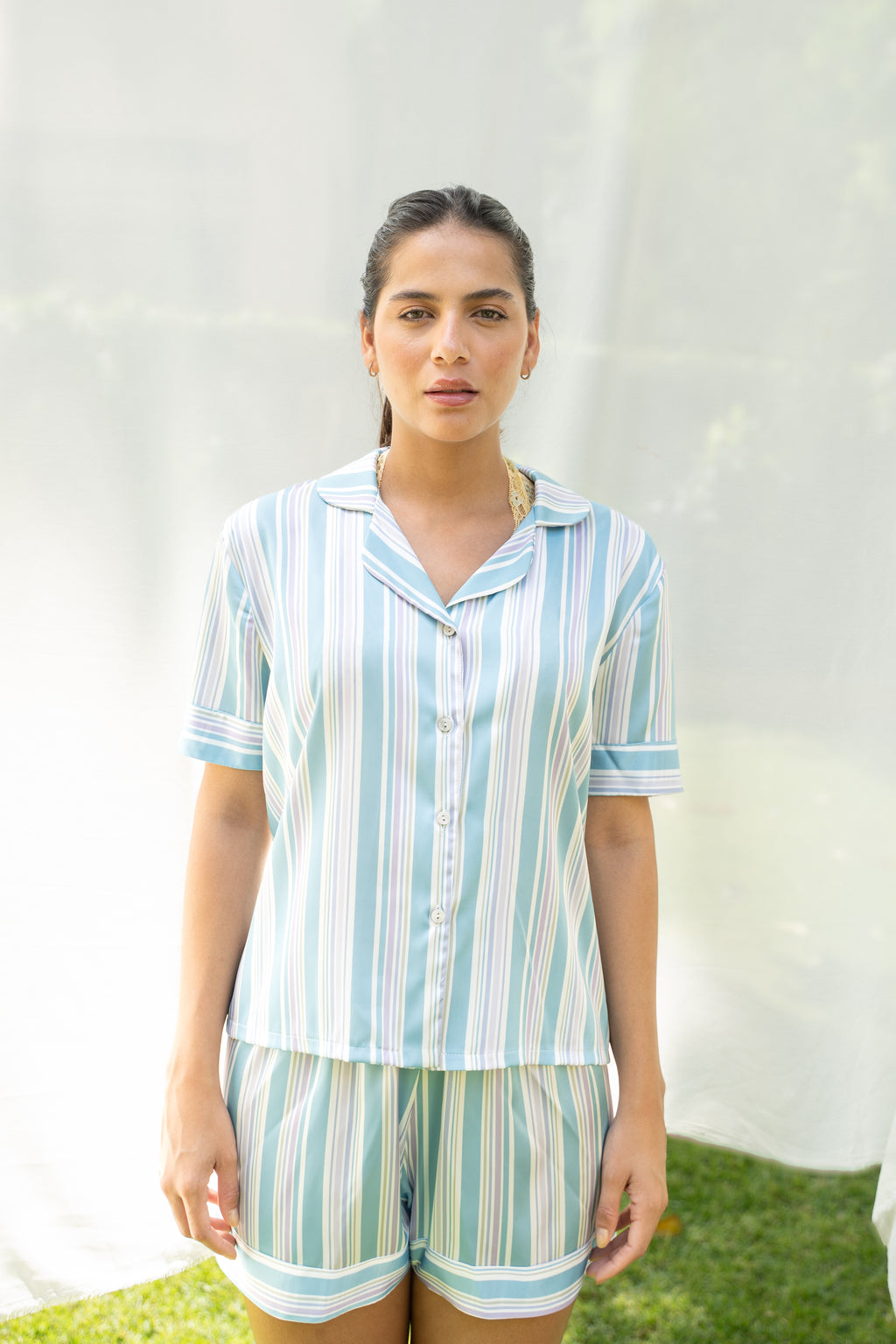 Short Pajama Set - Soft Stripe