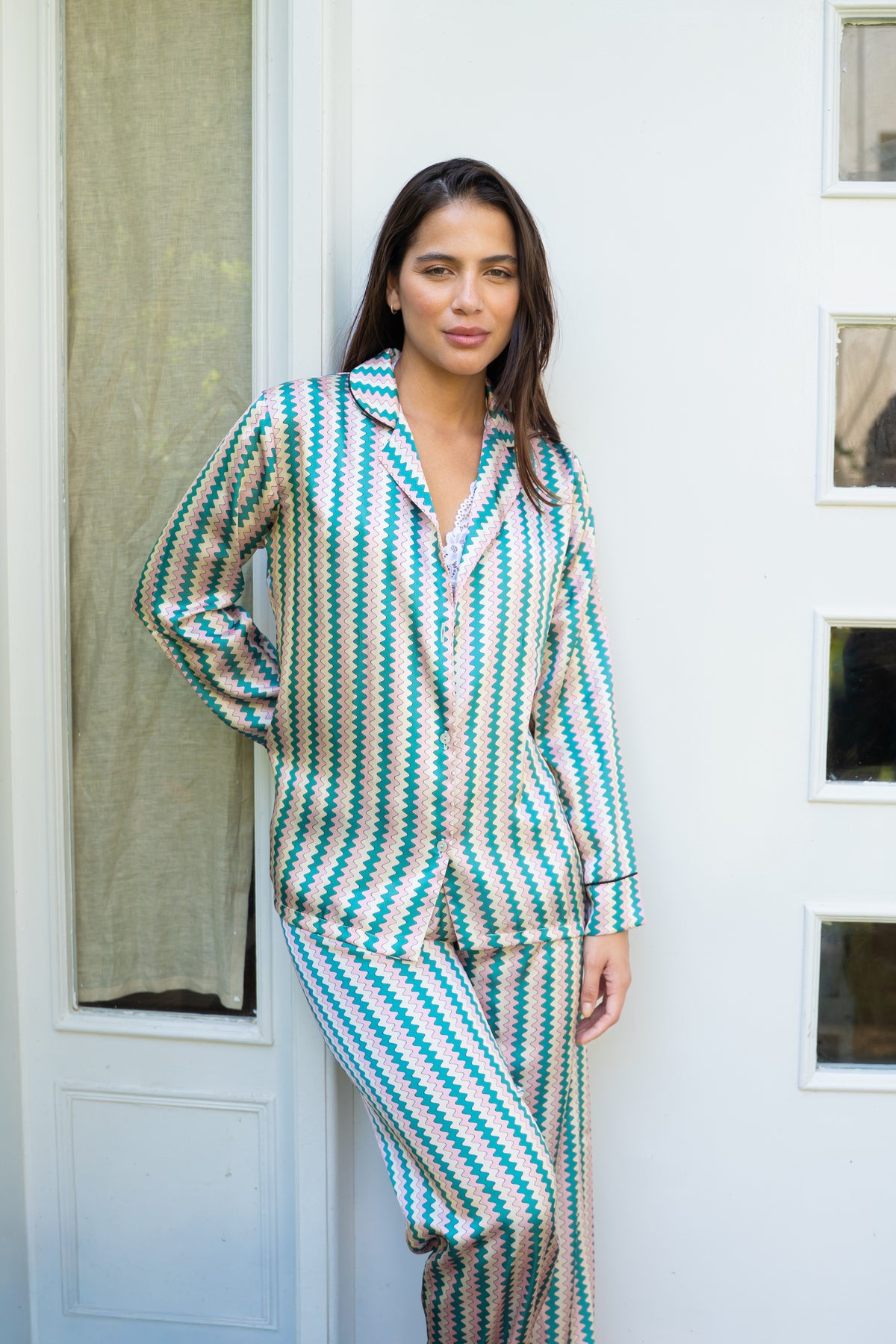 Long Pajama Set - Stripe Illusion