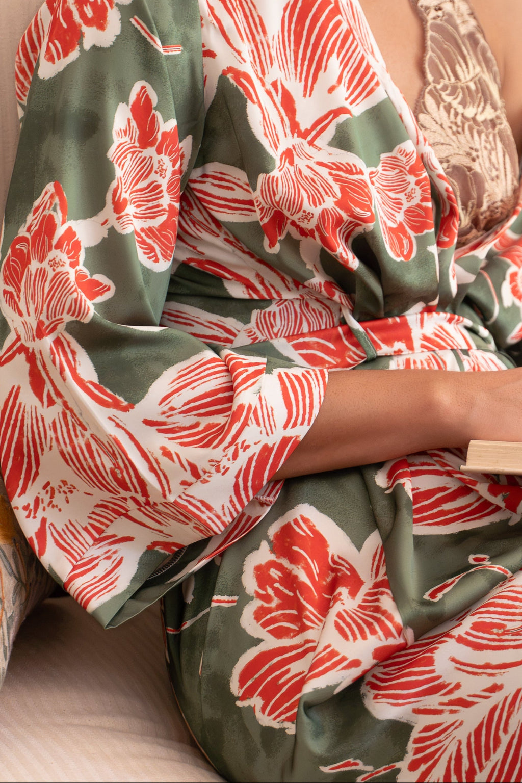 Midi Robe - Red Flora